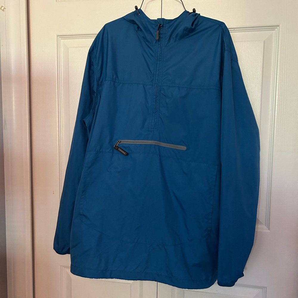 M - White Sierra Packable Rain Jacket Blue